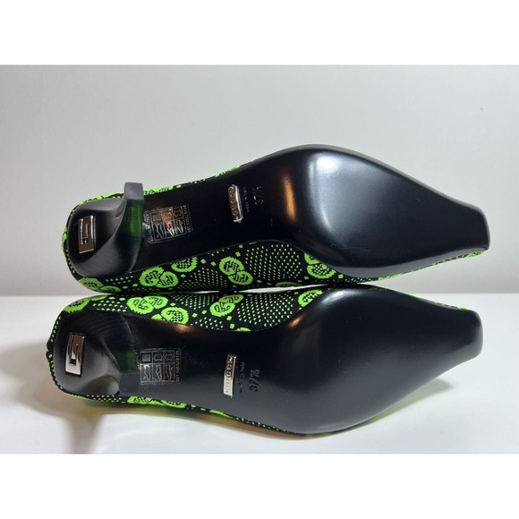 GUCCI 1250$ Women's Black Green GG Knit Ankle Boots - Pointed Toe G EU 37.5 - Picture 5 of 9